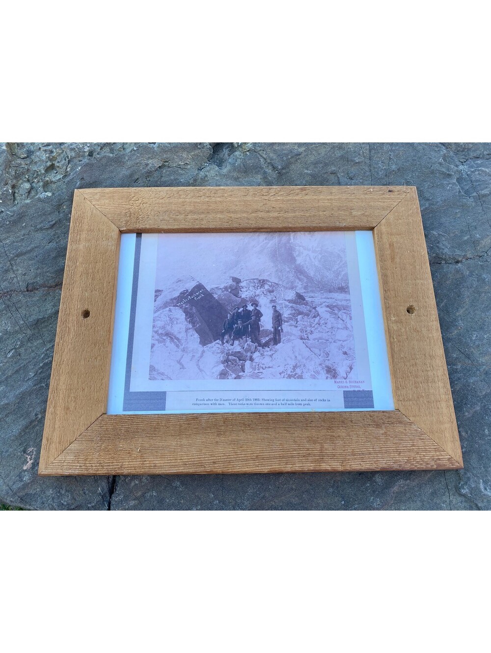 Frank Slide Alberta 1903 Set of 4 Framed Historic Photo Reproductions